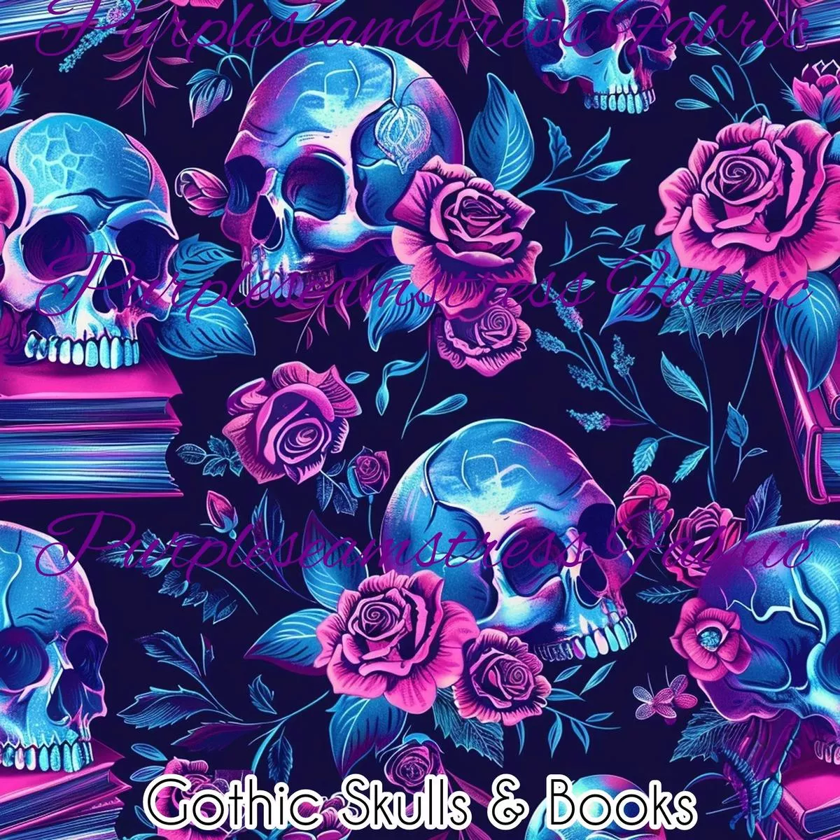 Gothic Skulls & BooksFabri…