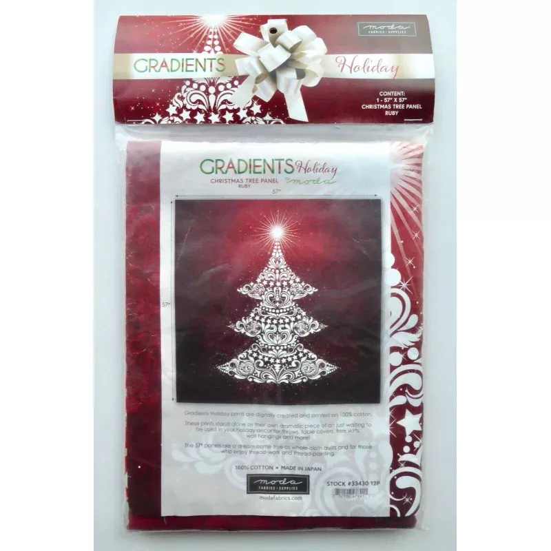 Gradient Holiday Christmas Tree Panel Ruby