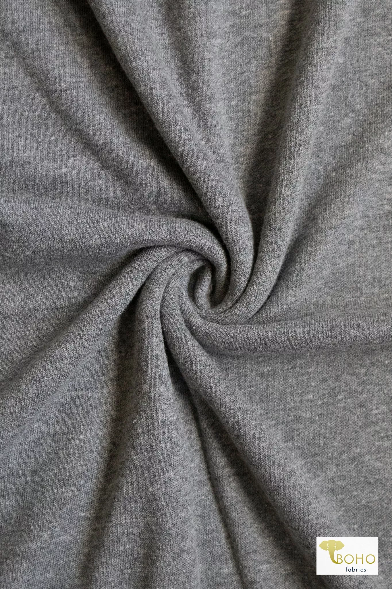 Gray, Terry Cloth Knit Fabric