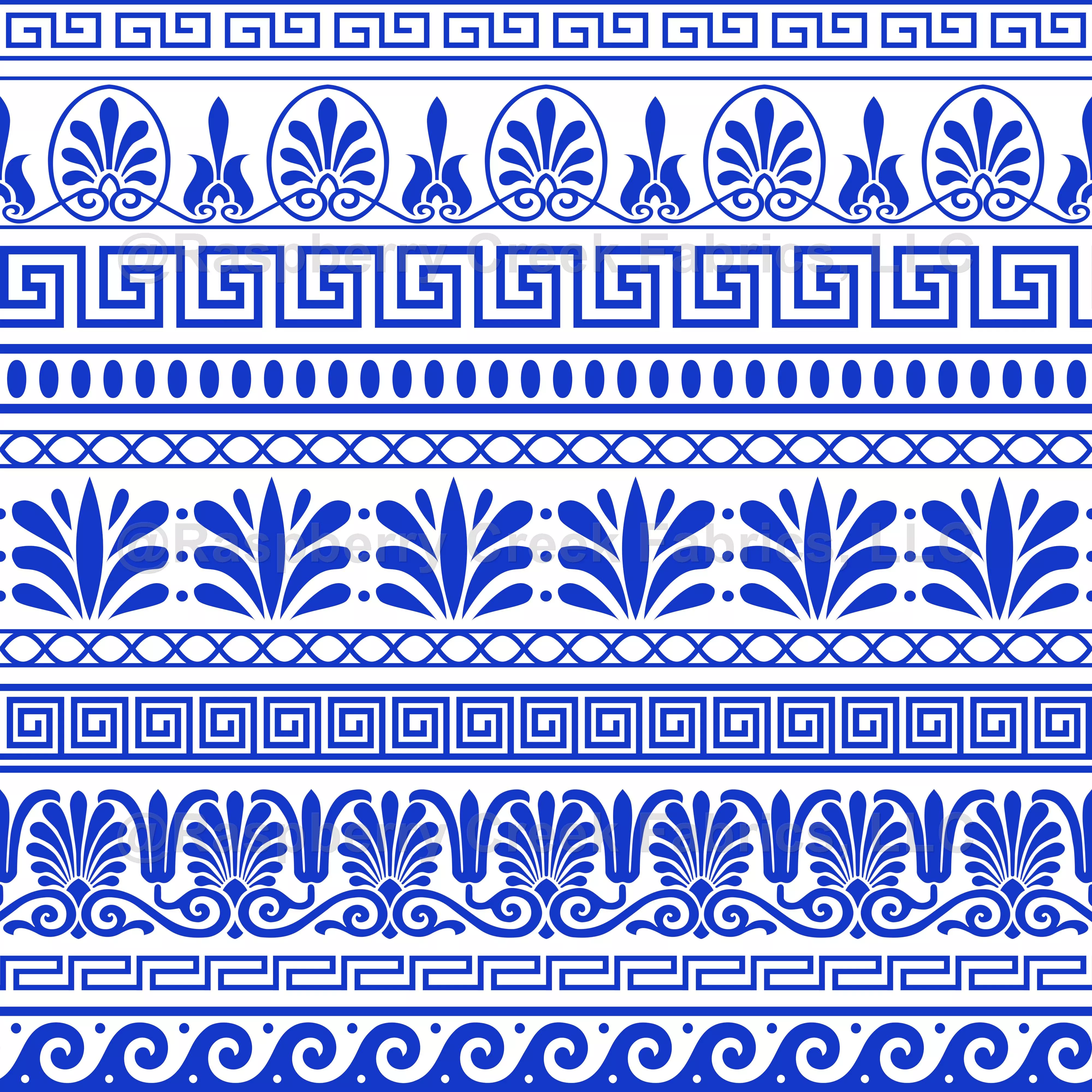 Greek Meander Key Pattern Blue