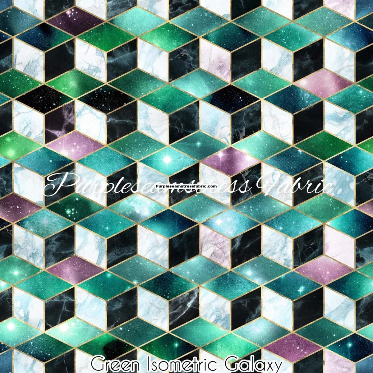 Green Isometric GalaxyFabric