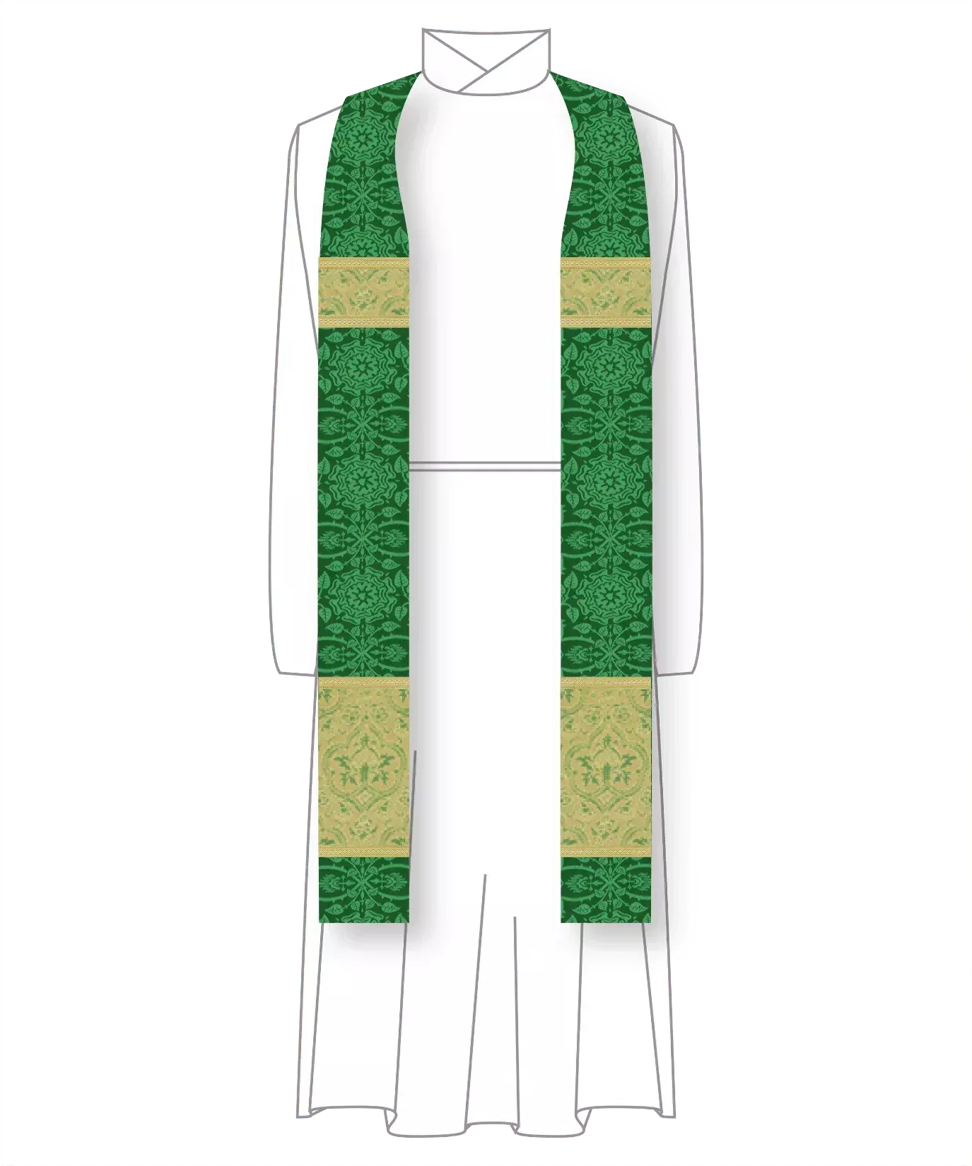 Green Priest Stole | Saint Michael Ecclesiastical Collection