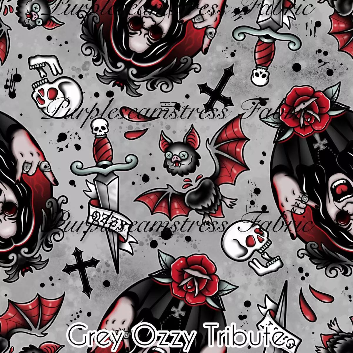Grey Ozzy TributeFabric