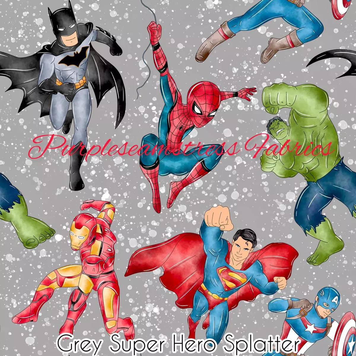 Grey Superhero SplatterFabric