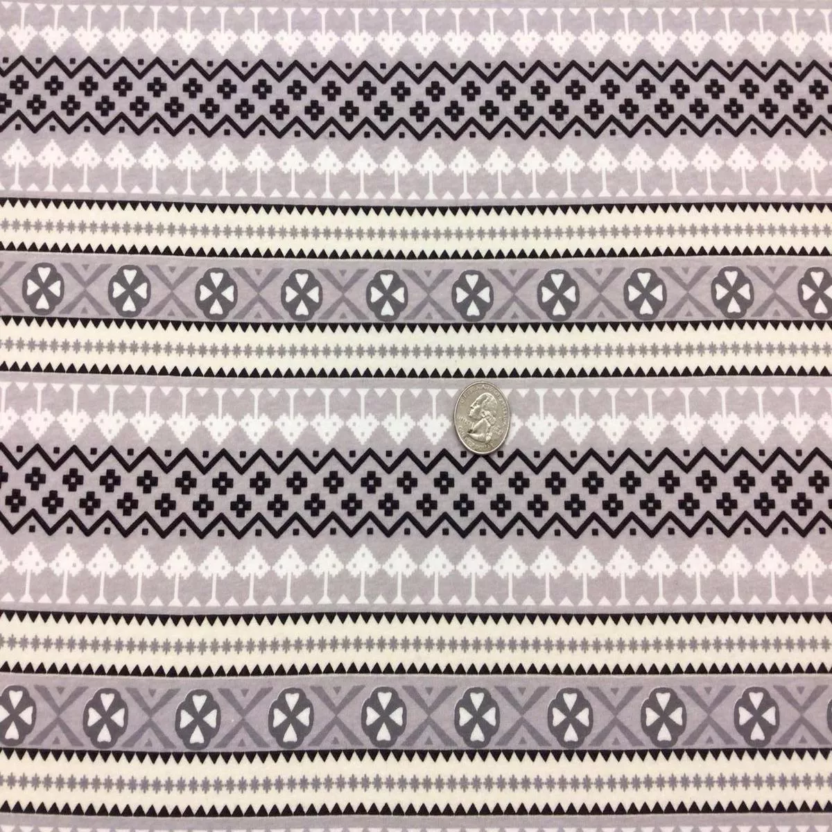 Grey & White Geometric Stripes Cott…