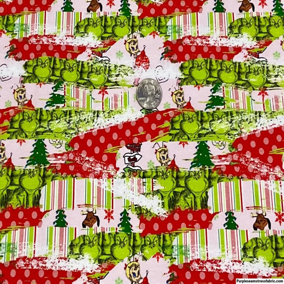 Grinch BrushstrokesFabric