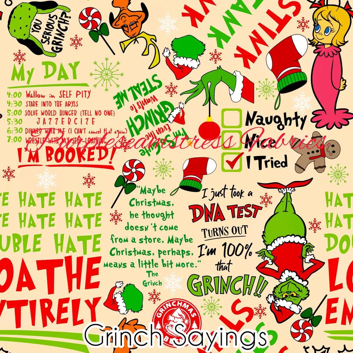 Grinch SayingsFabric