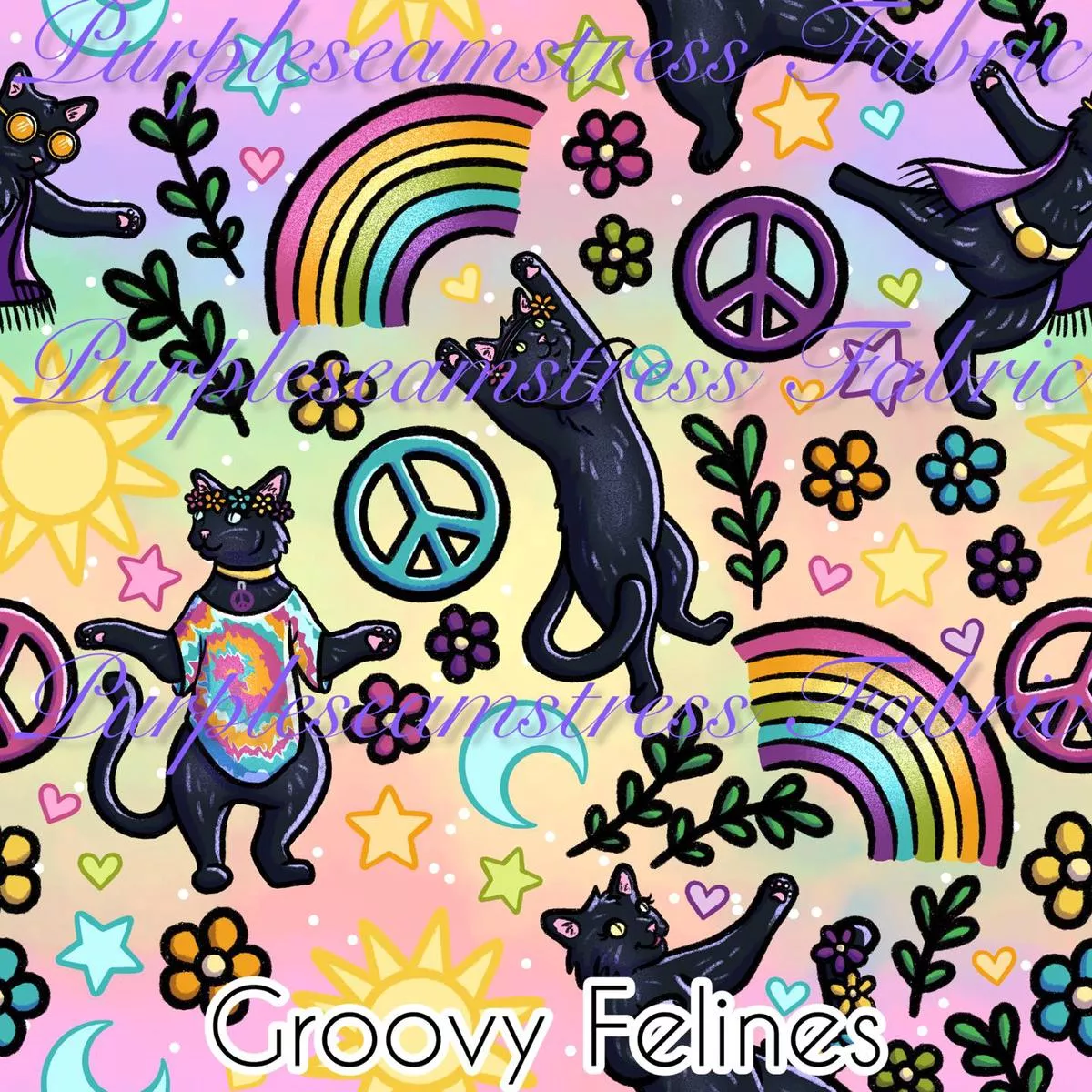 Groovy FelinesFabric