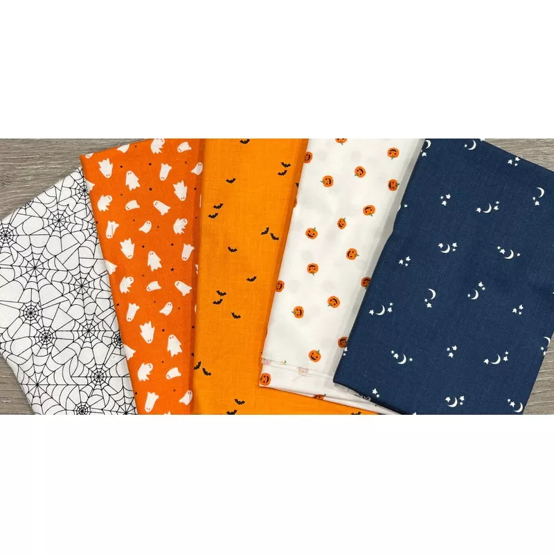 Halloween Blender- Pre-Cut Fabric Fat Quarter Bundle – Orange Ghost