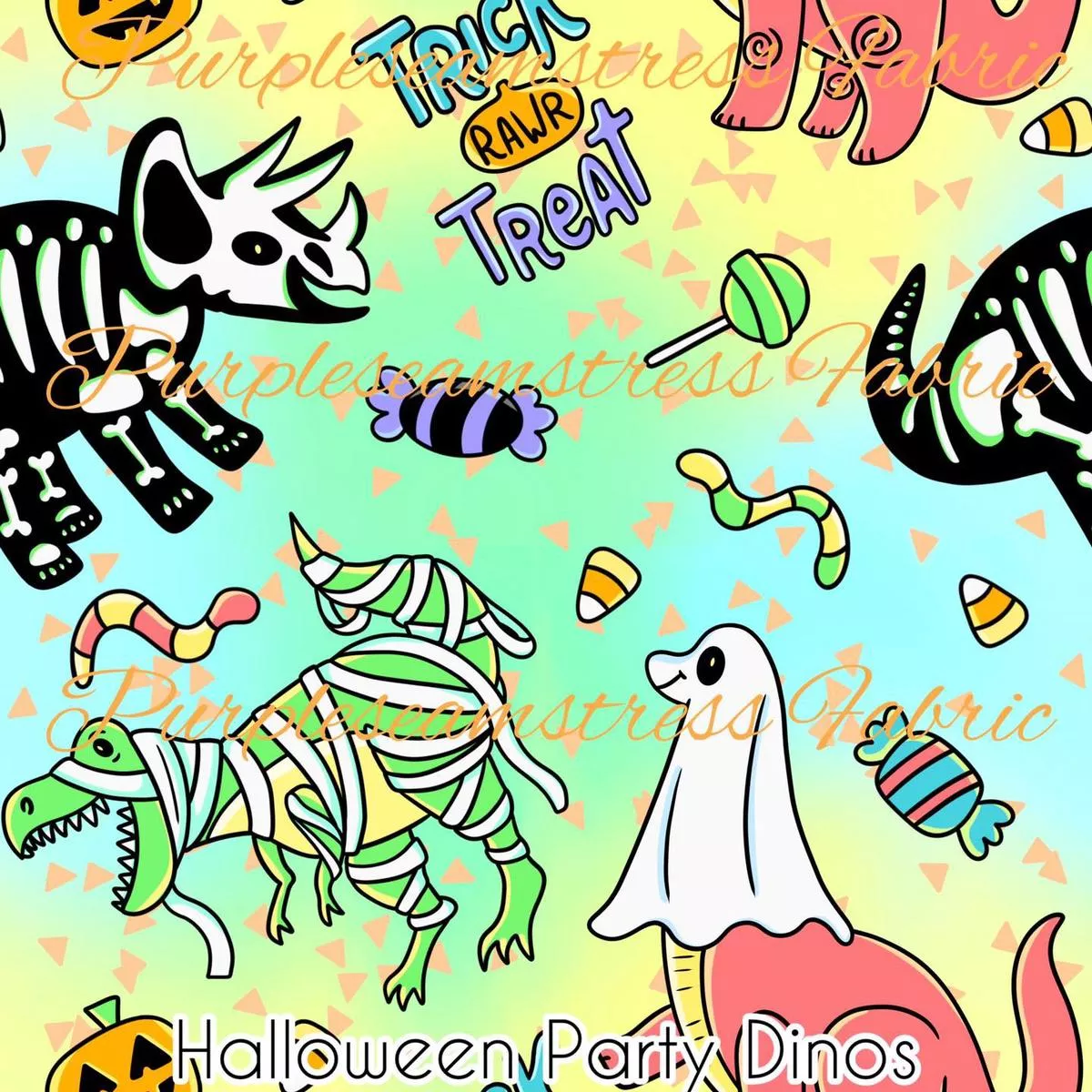 Halloween Party DinosFabric