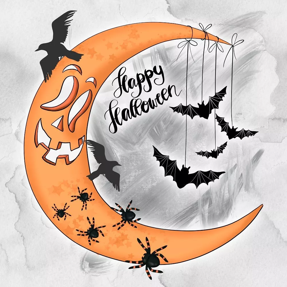 Halloween Please! Scene #2 Fabric Panel