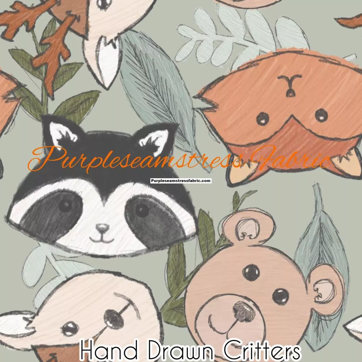 Hand Drawn CrittersFabric