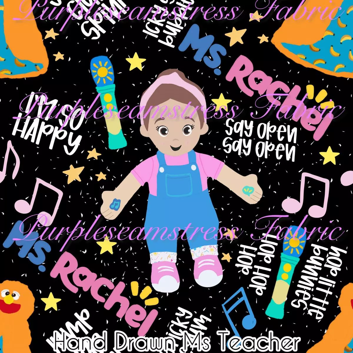Hand Drawn Ms TeacherFabric