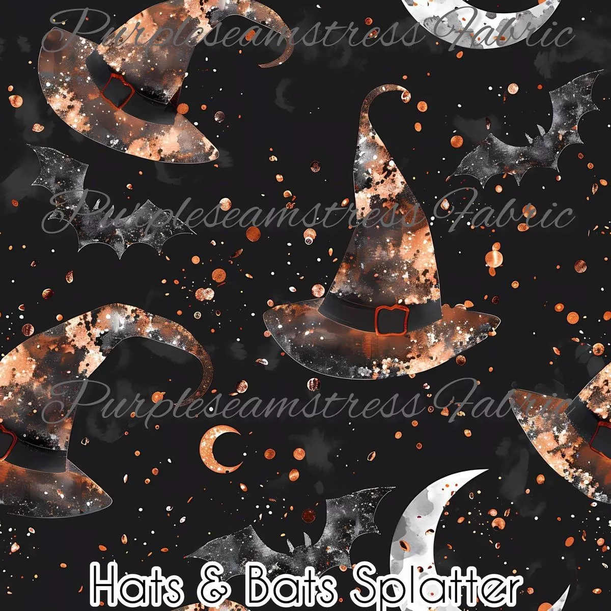 Hats & Bats SplatterFabric