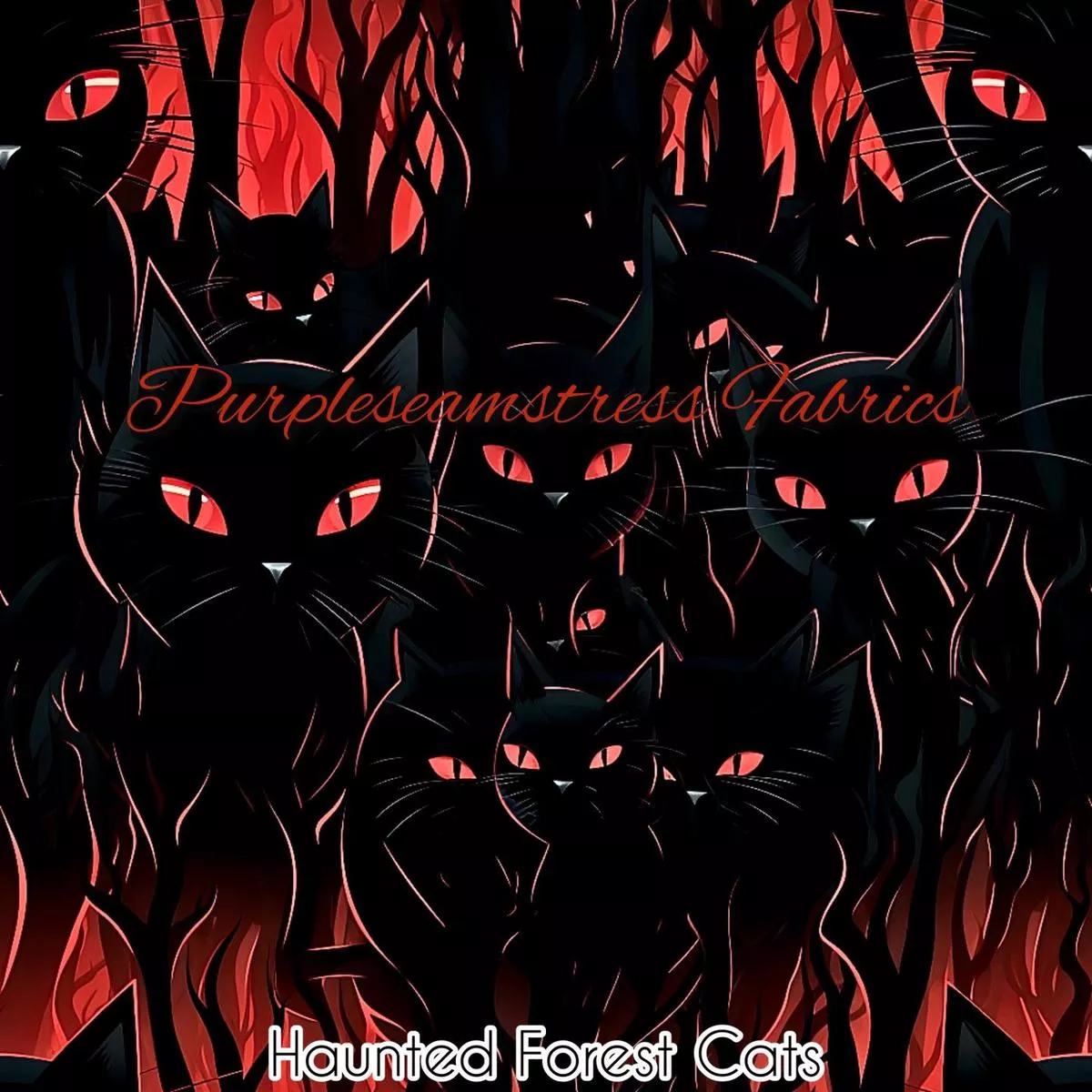 Haunted Forest CatsFabric