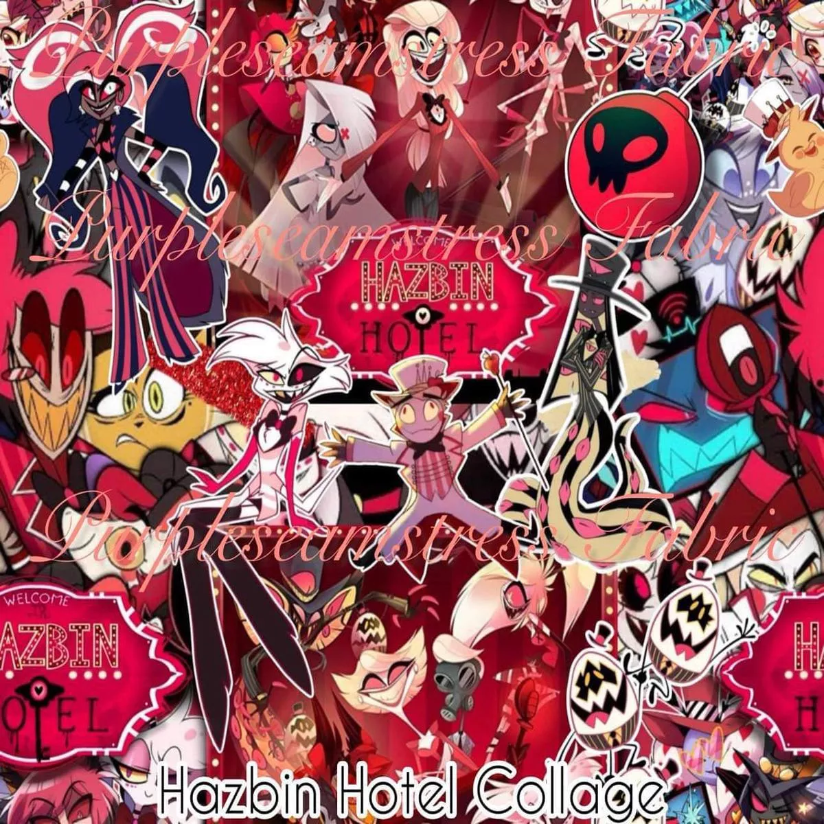 Hazbin Hotel CollageFabric
