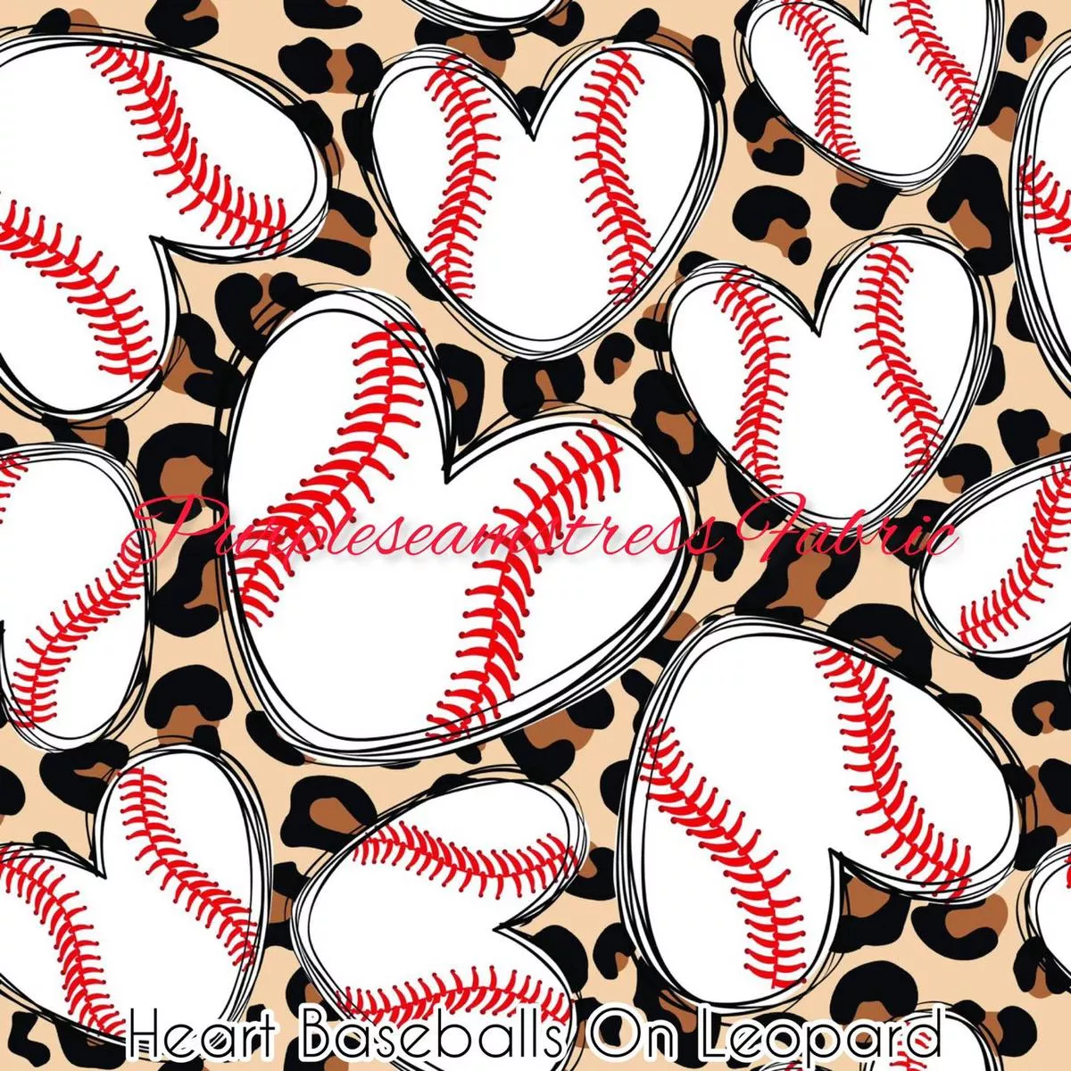 Heart Baseballs on LeopardFabri…