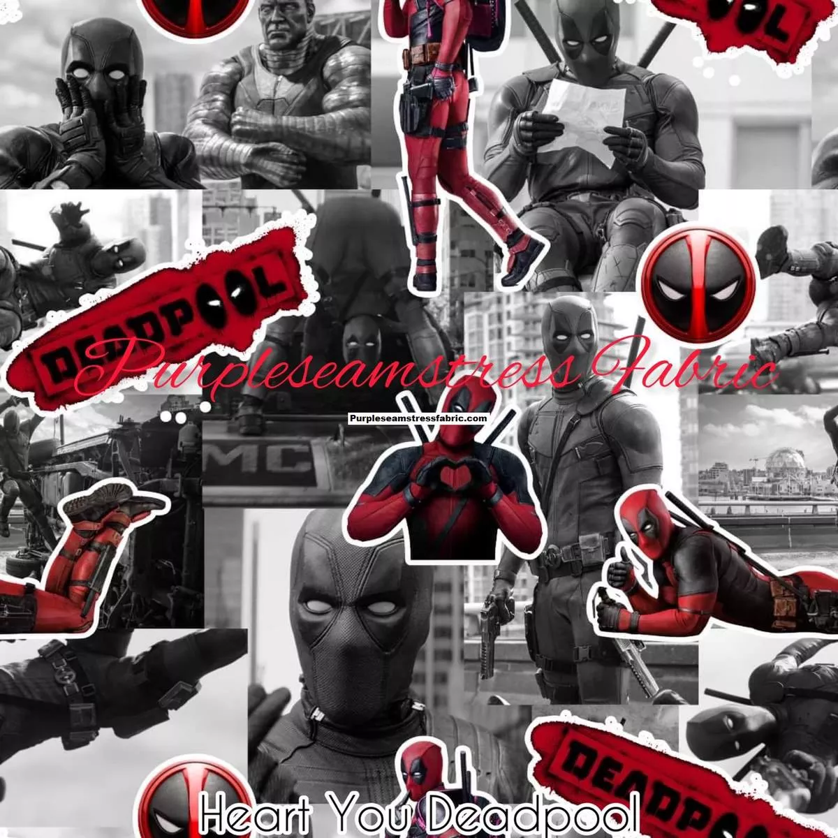Heart You DeadpoolFabric