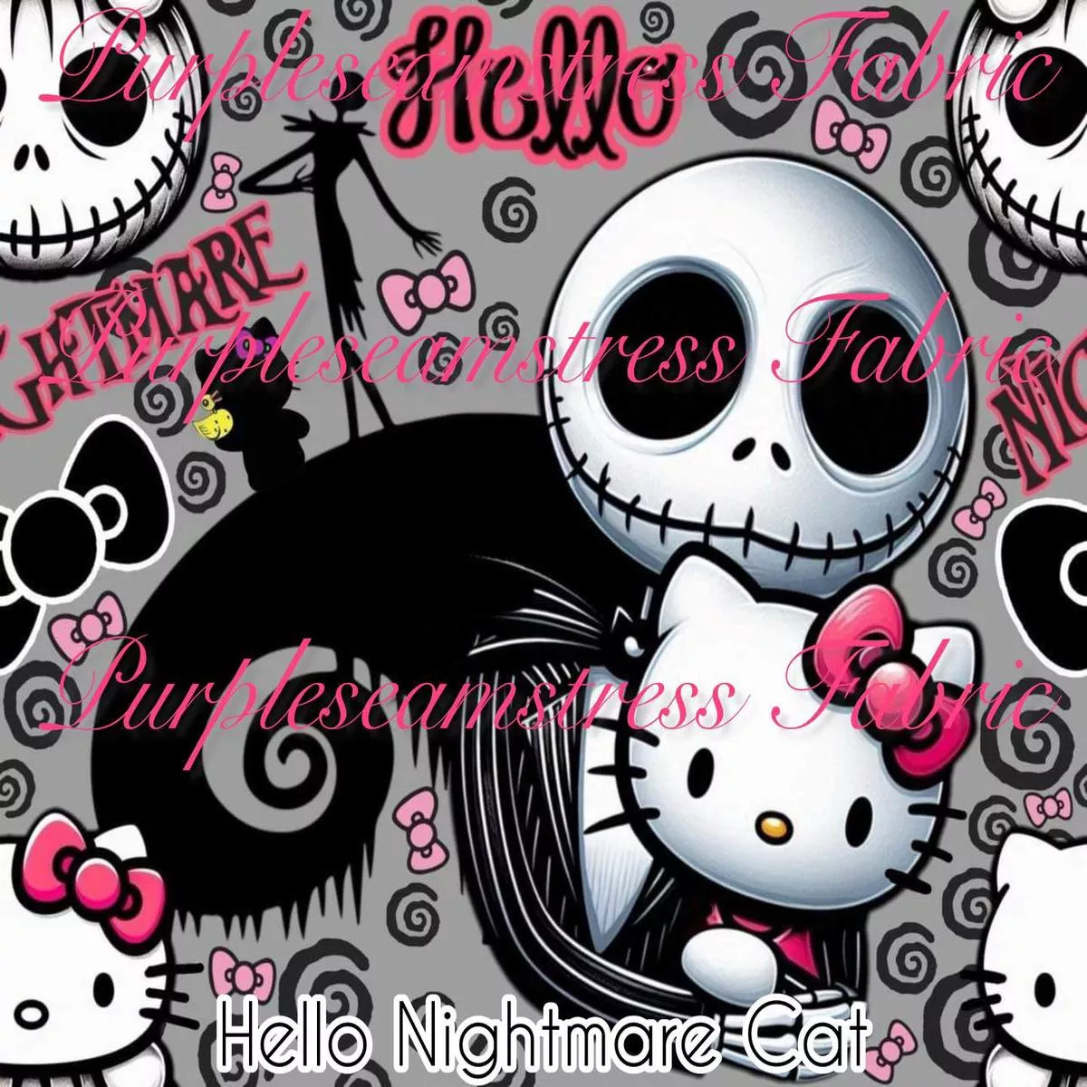 Hello Nightmare CatFabric