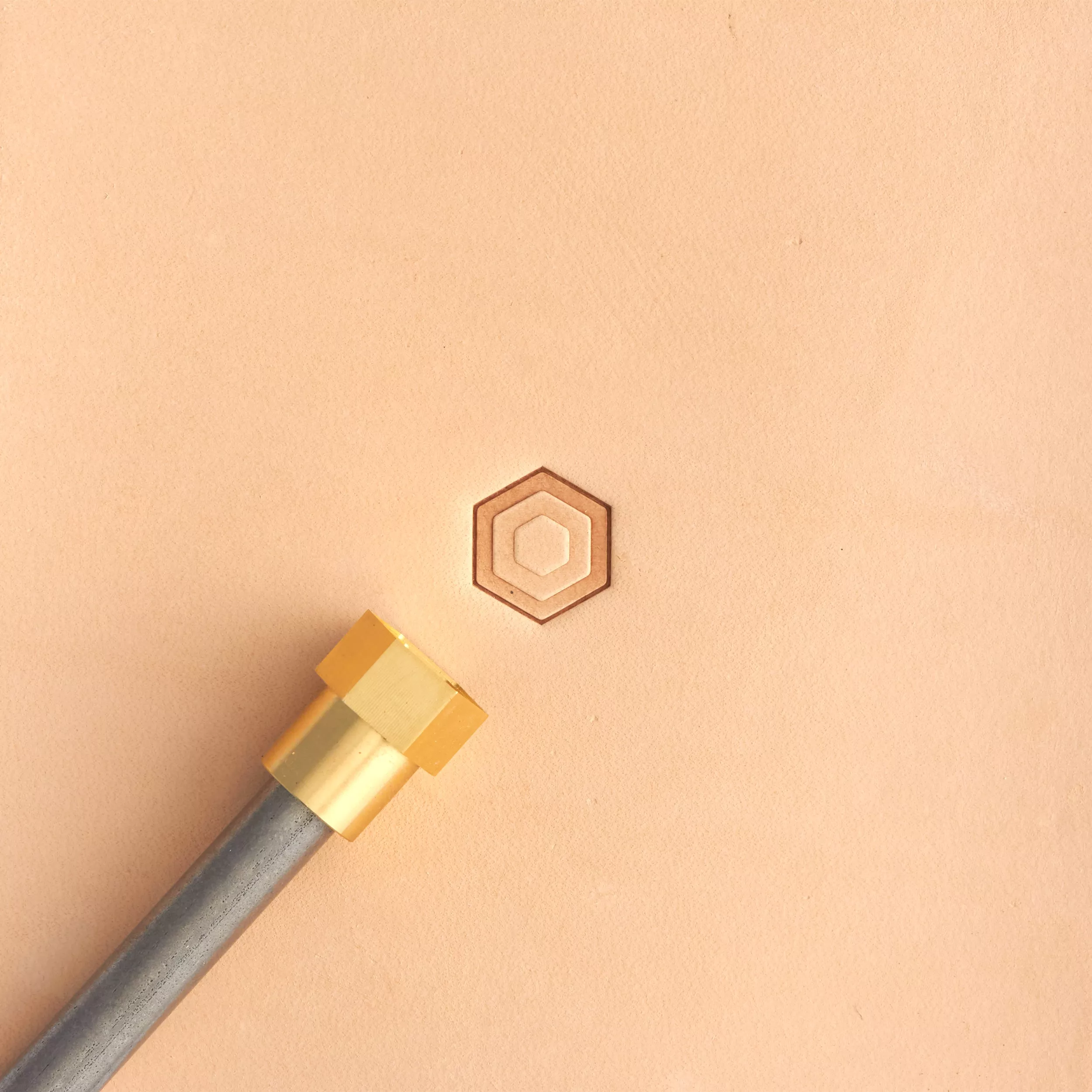 Hex Stepped Brass Stamp