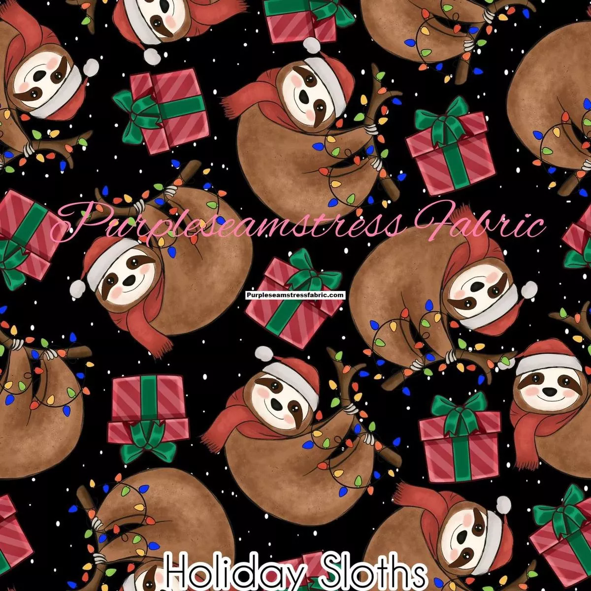 Holiday SlothsFabric