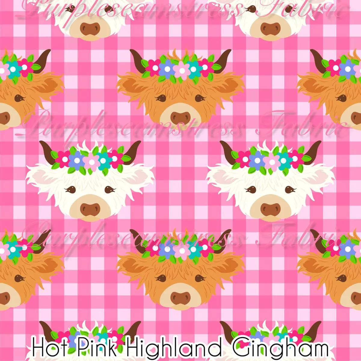Hot Pink Highland GinghamFabric