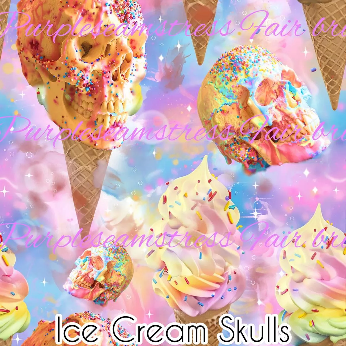 Ice Cream SkullsFabric