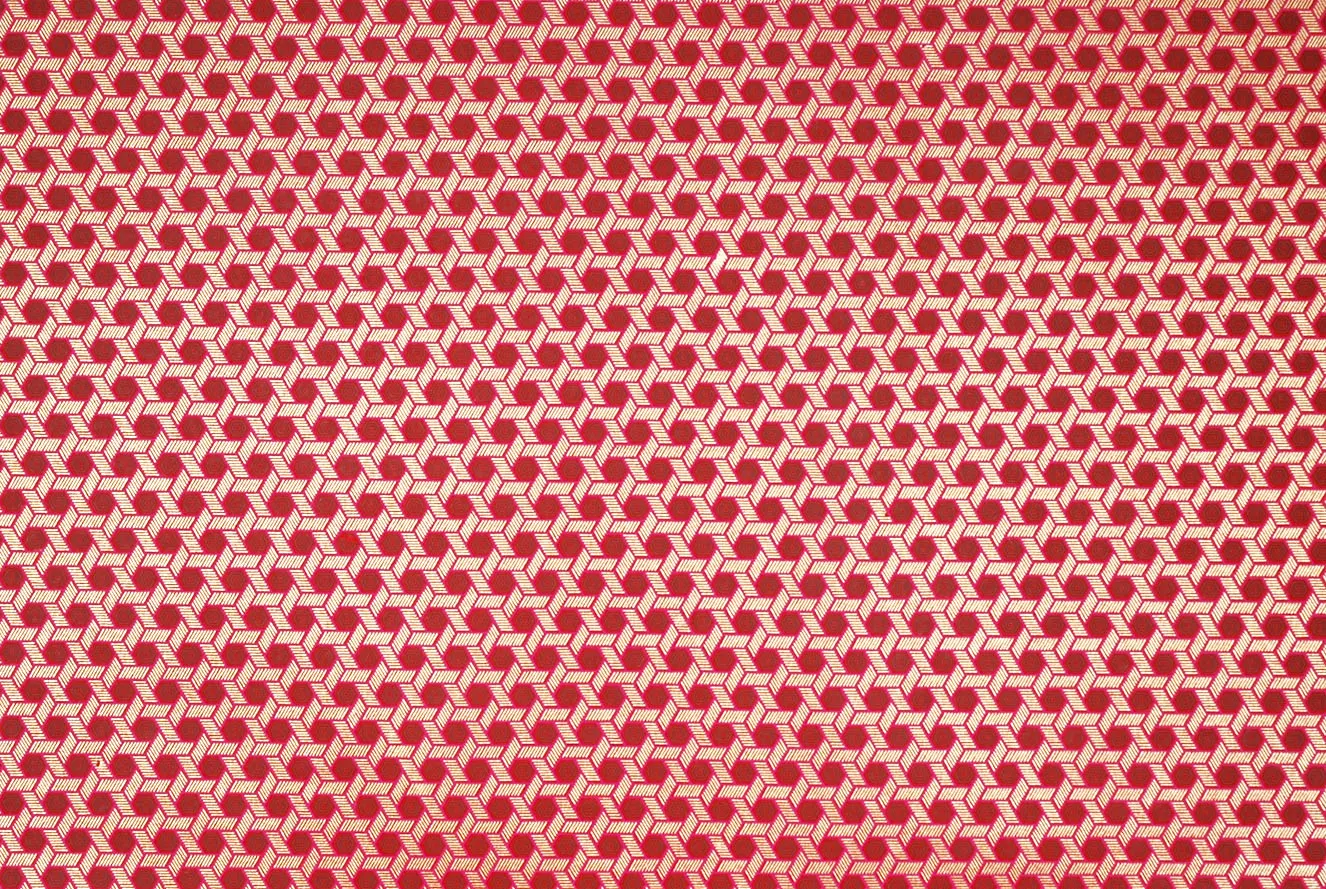 Indian Print Woven Hexagon Red