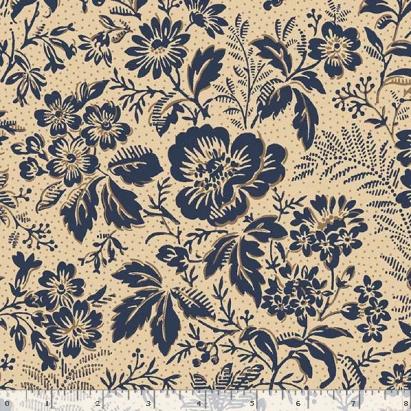 Indigo Neutrals – Large Floral Tan