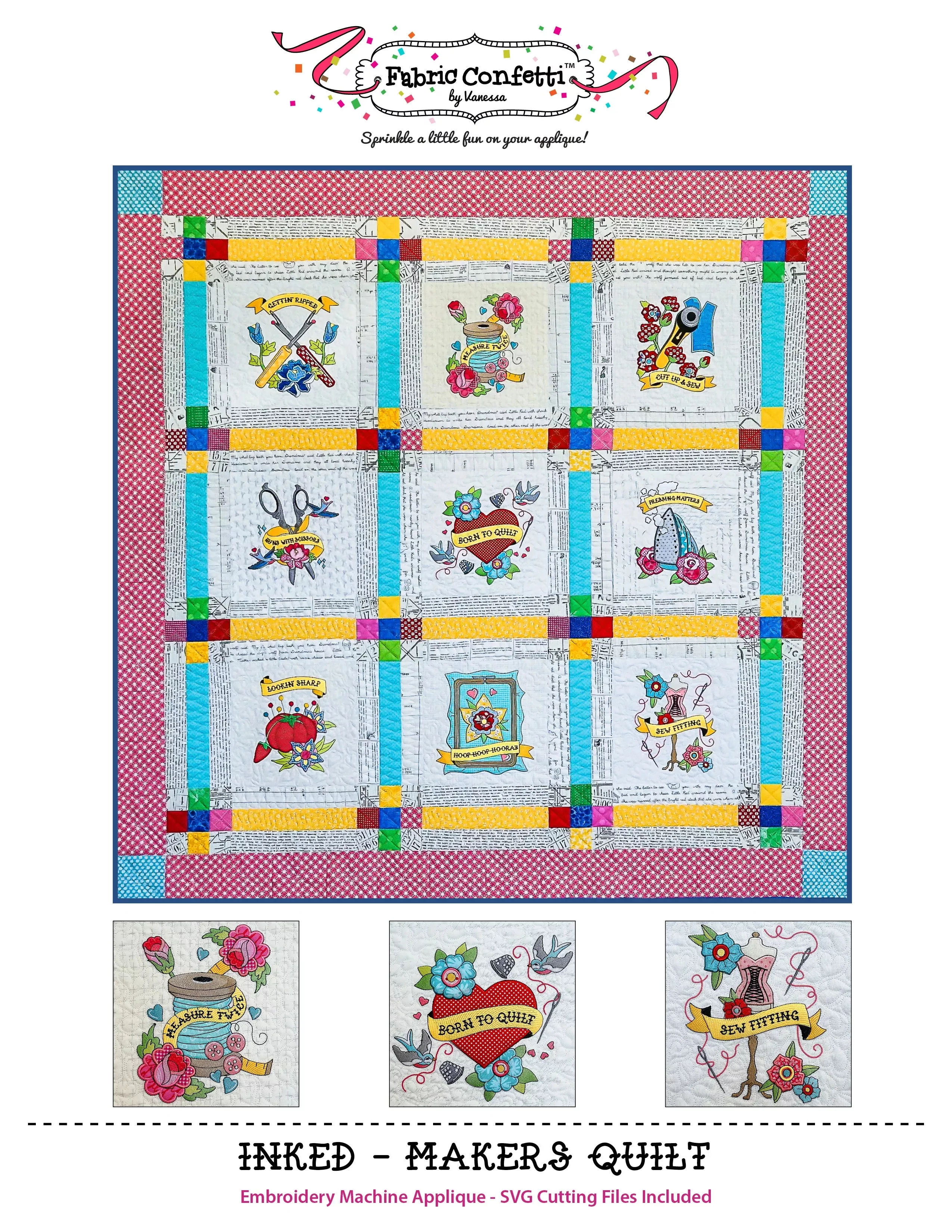 Inked – Makers Quilt for Machine Embroidery