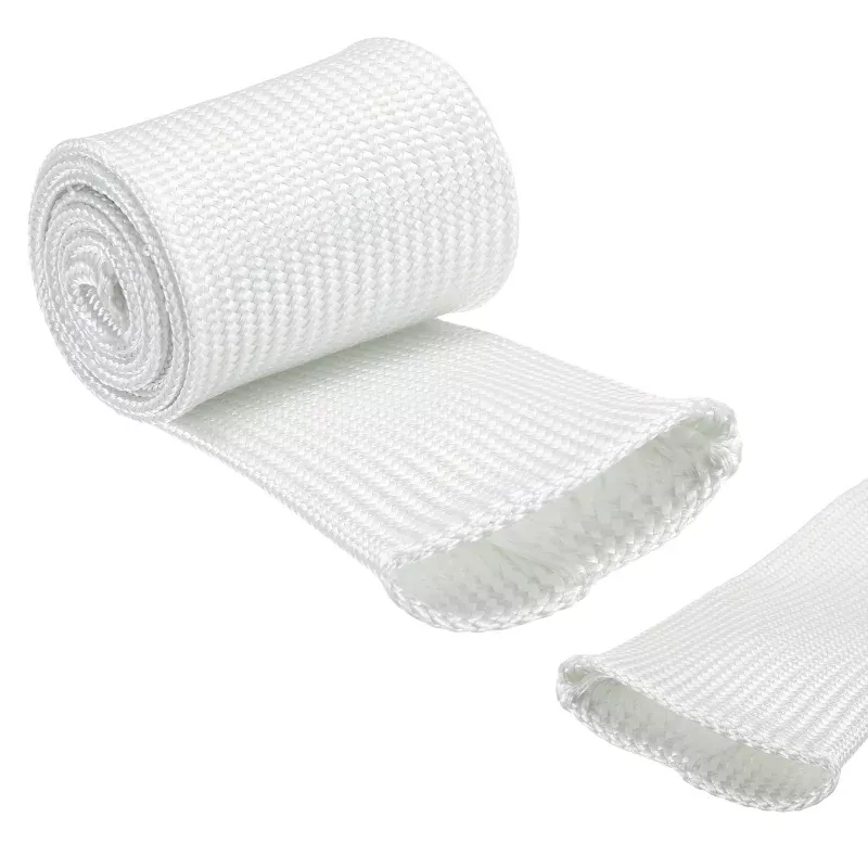 Insulation Cable Protector, 3.3Ft-50mm High TEMP Fiberglass Sleeve White