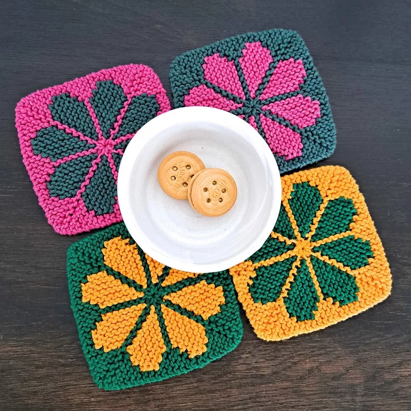 Intarsia Knitting – Coasters