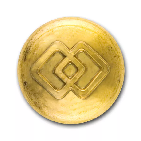 Interlocking Squares Gold Czech Glass Button
