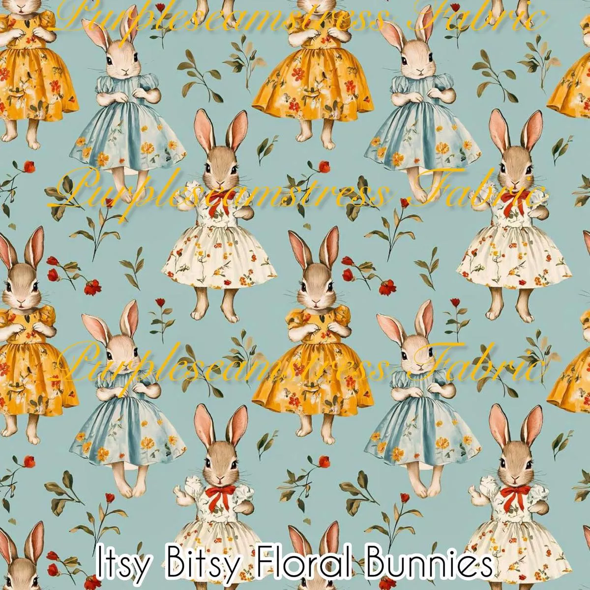 Itsy Bitsy Floral BunniesFabric