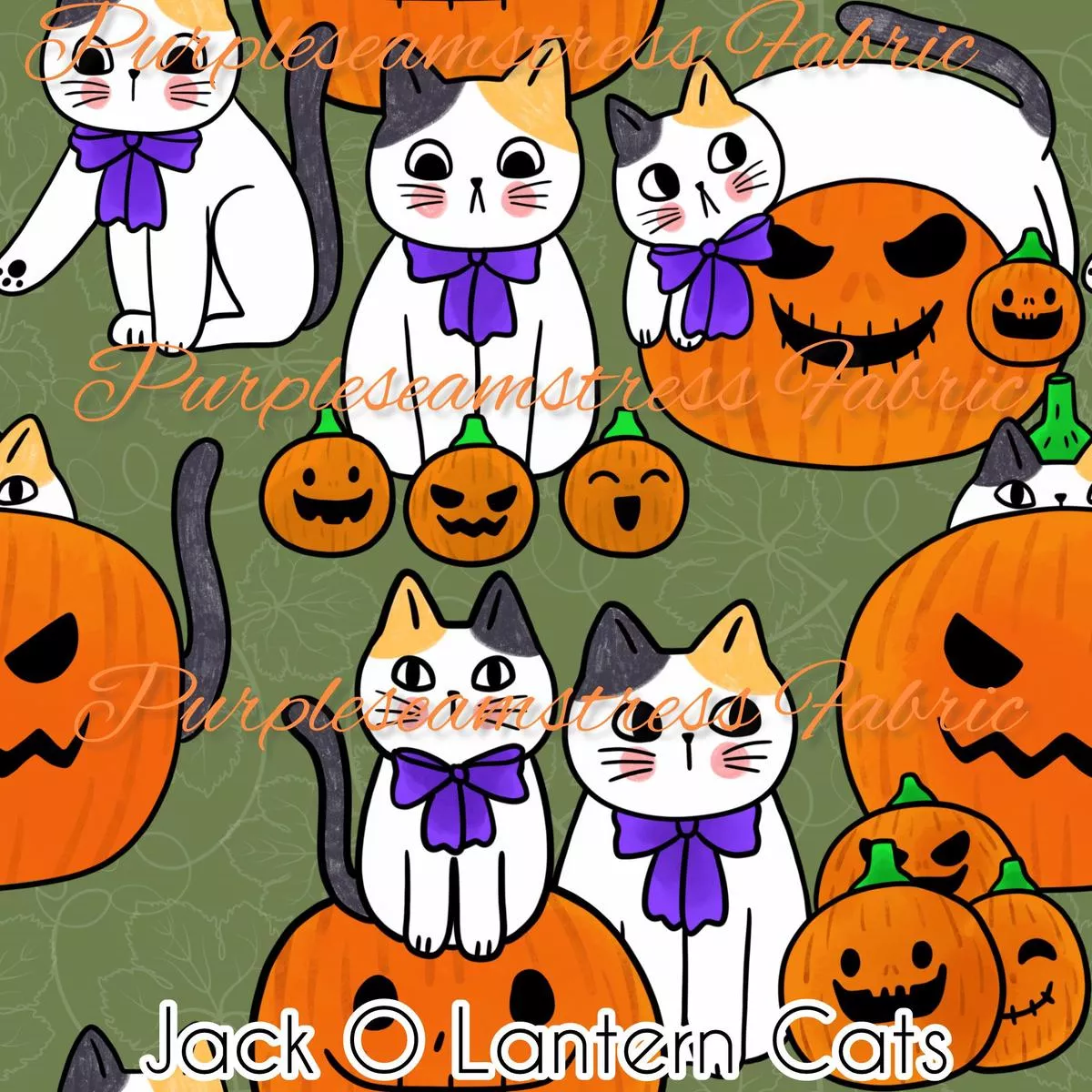 Jack O Lantern CatsFabric