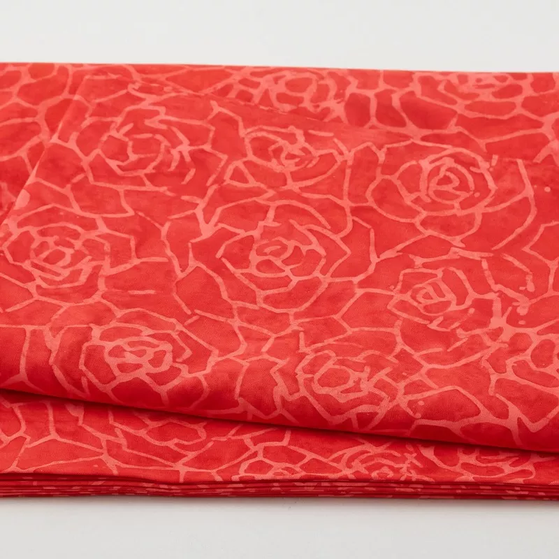 Java Batiks – Scarlet Roses Red/Pink 2 Yard Cut