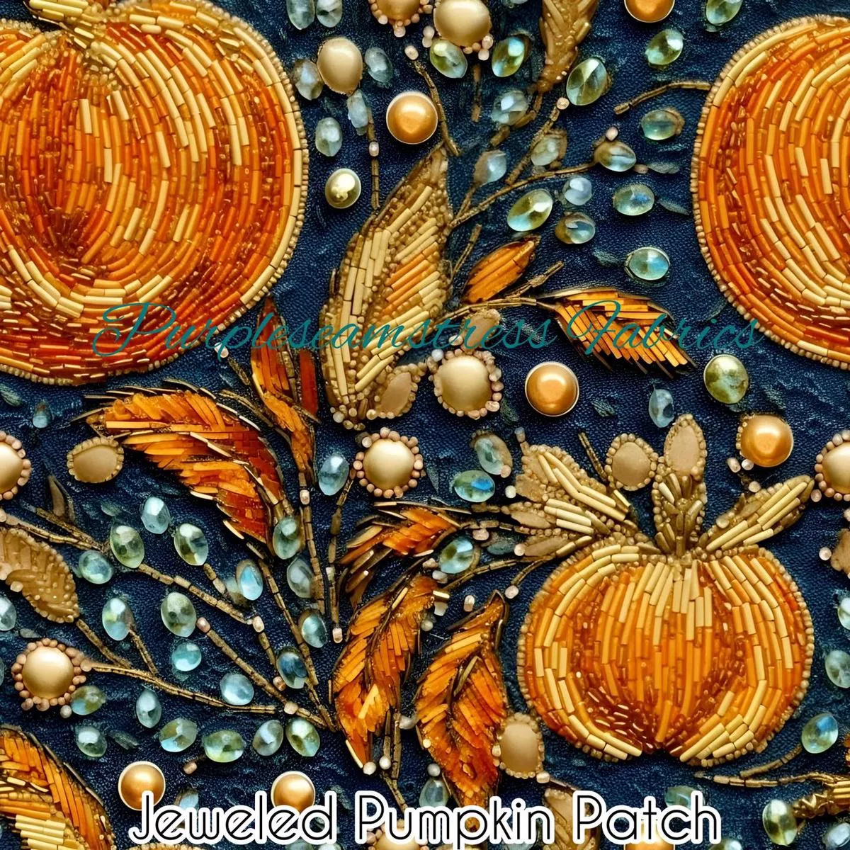 Jeweled Pumpkin PatchFabric