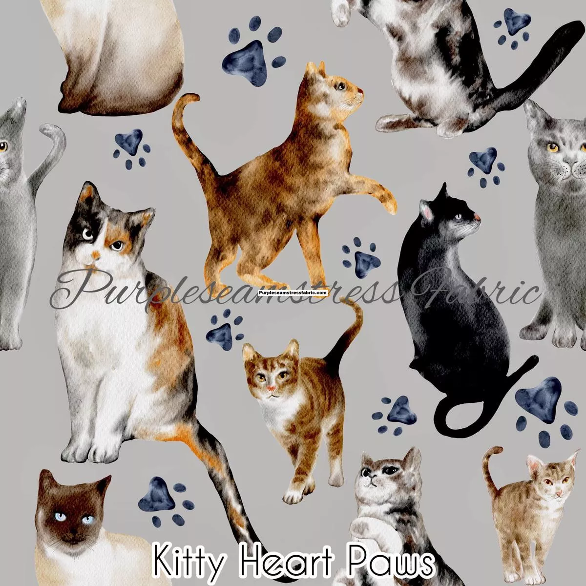 Kitty Heart PawsFabric