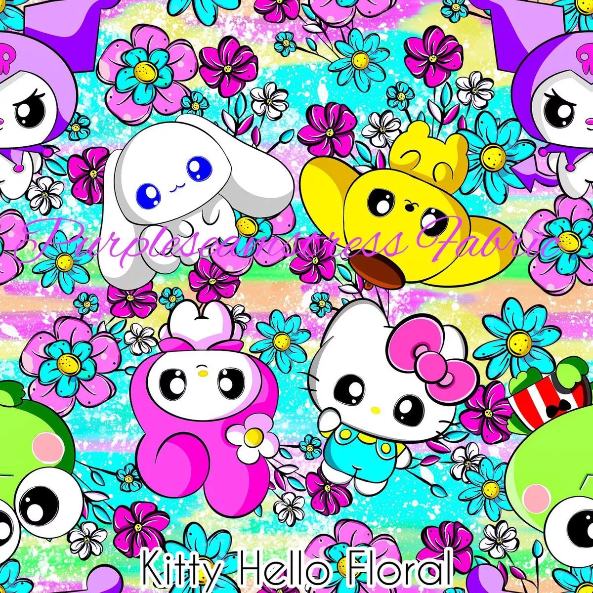 Kitty Hello FloralFabric