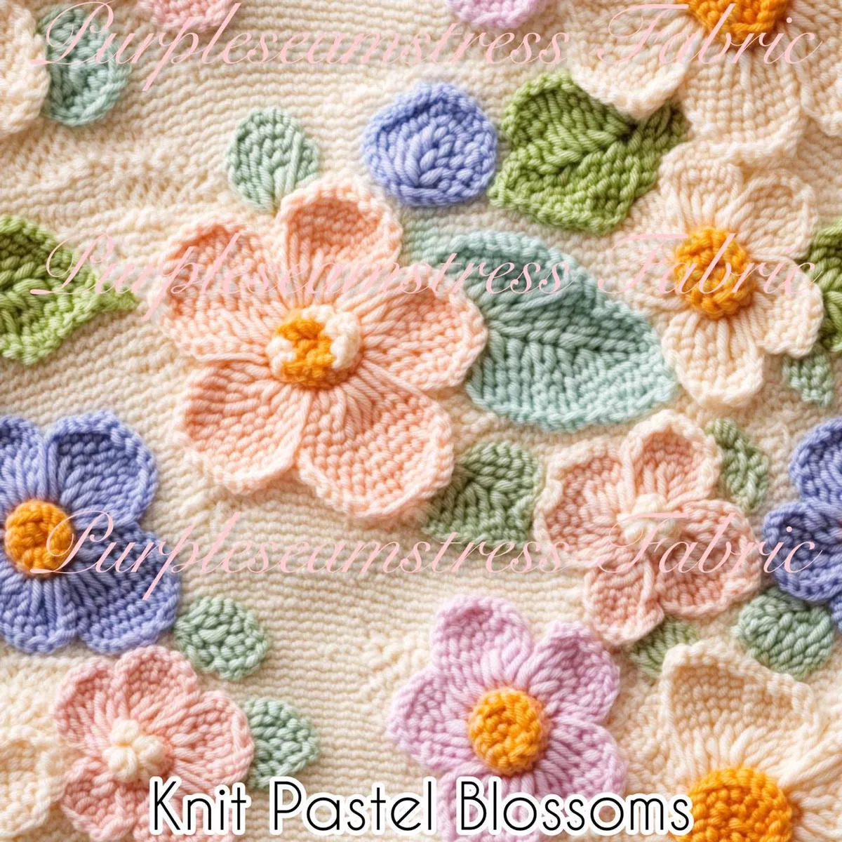 Knit Pastel BlossomsFabric