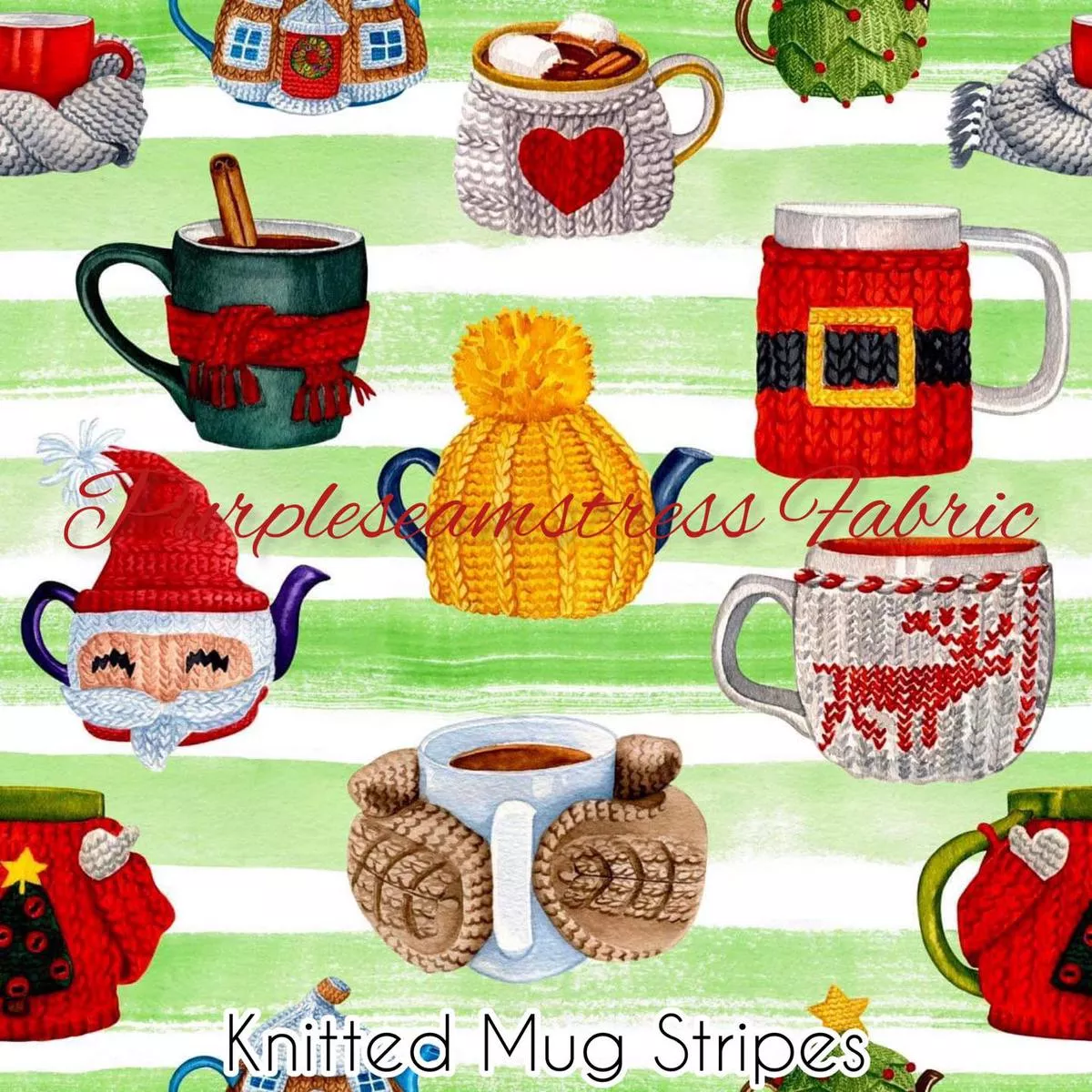 Knitted Mug StripesFabric