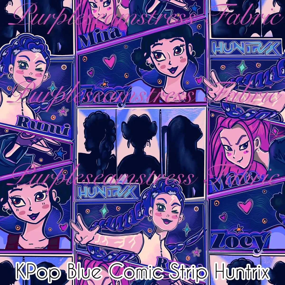 KPop Blue Comic Strip HuntrixFa…