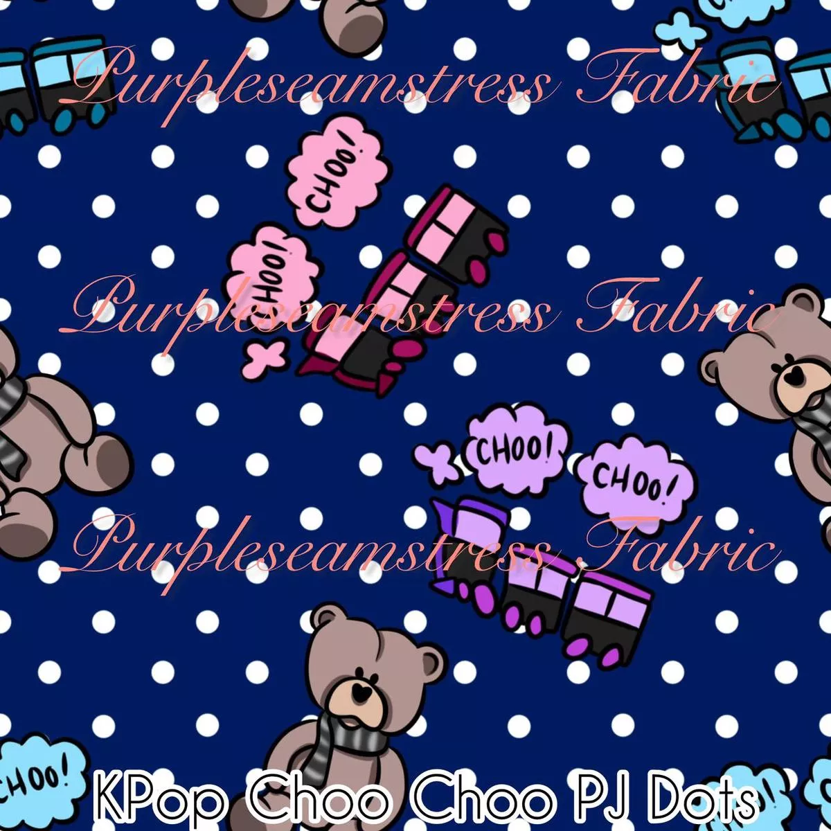 Kpop Choo Choo PJ DotsFabric