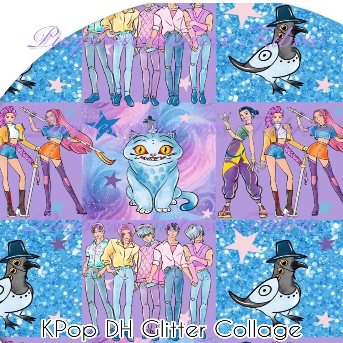 KPop DH Glitter CollageFabric