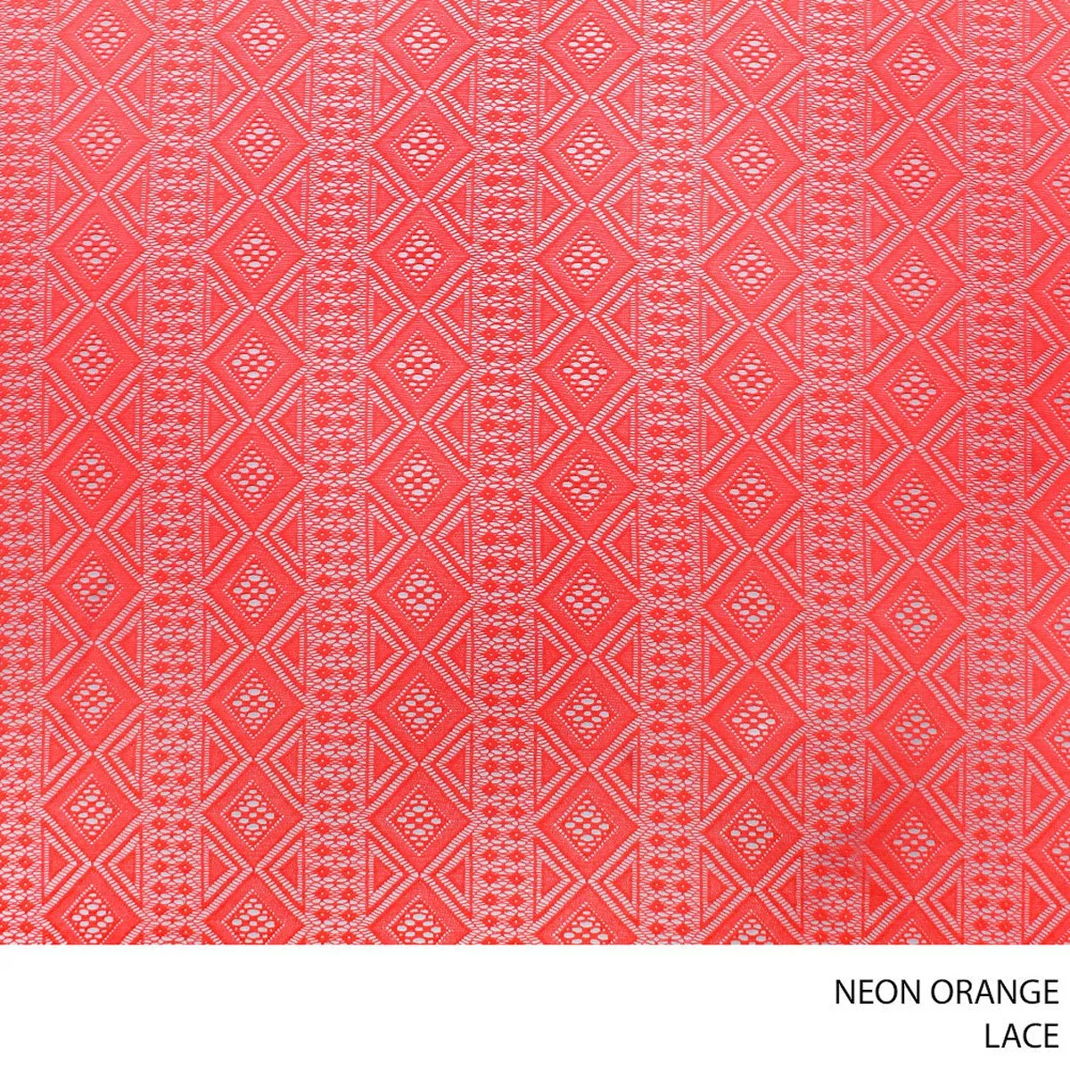 LACE FABRIC NEON ORANGE ROLL ROLL 002