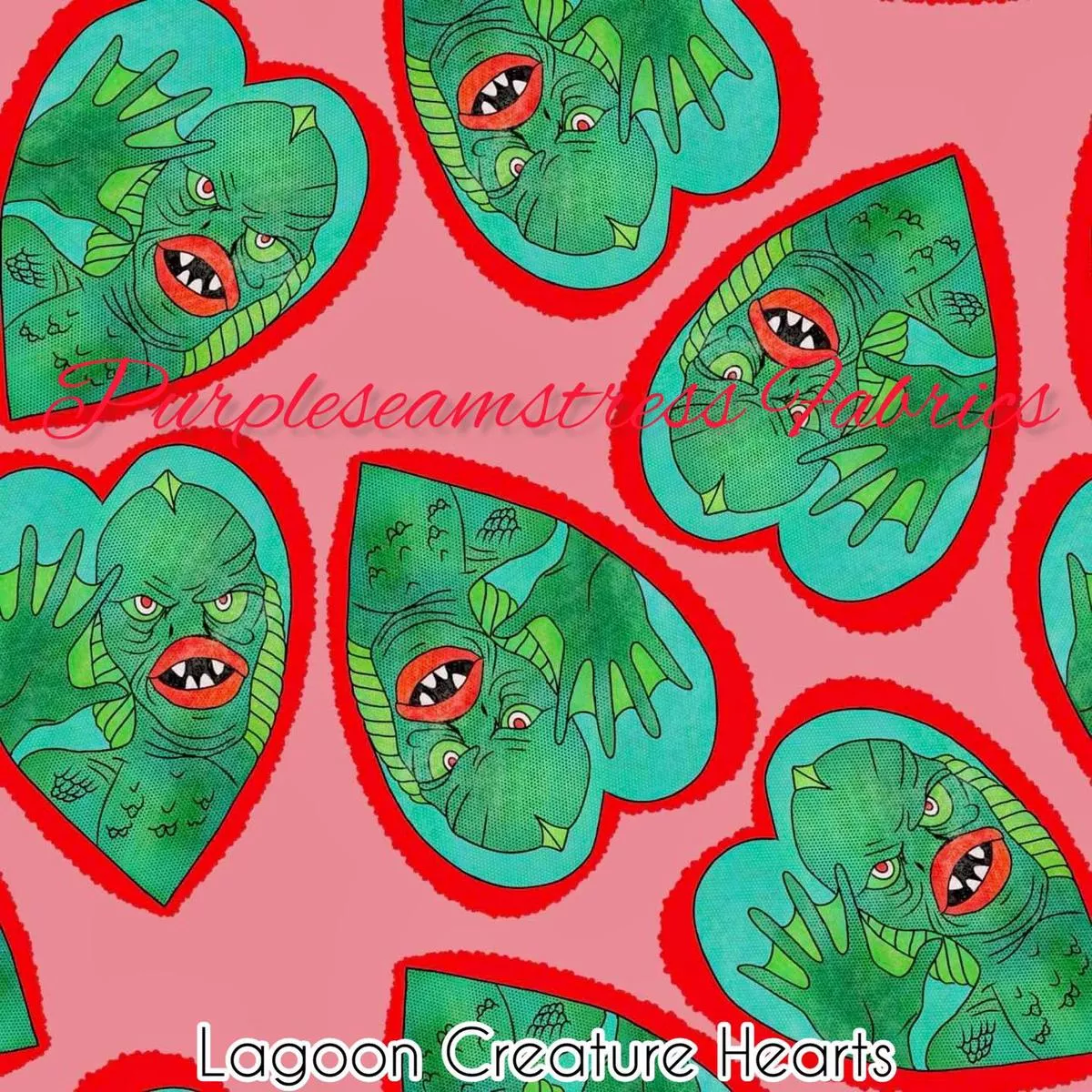 Lagoon Creature HeartsFabric
