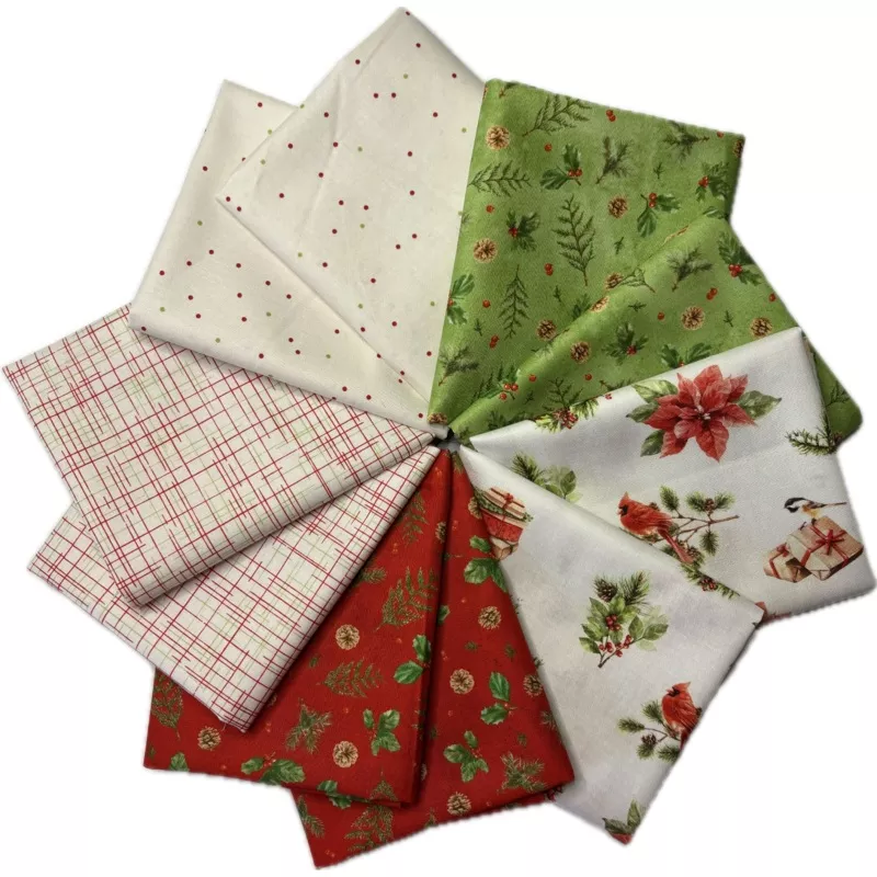 Large Christmas Birds Fat Quarter Bundle