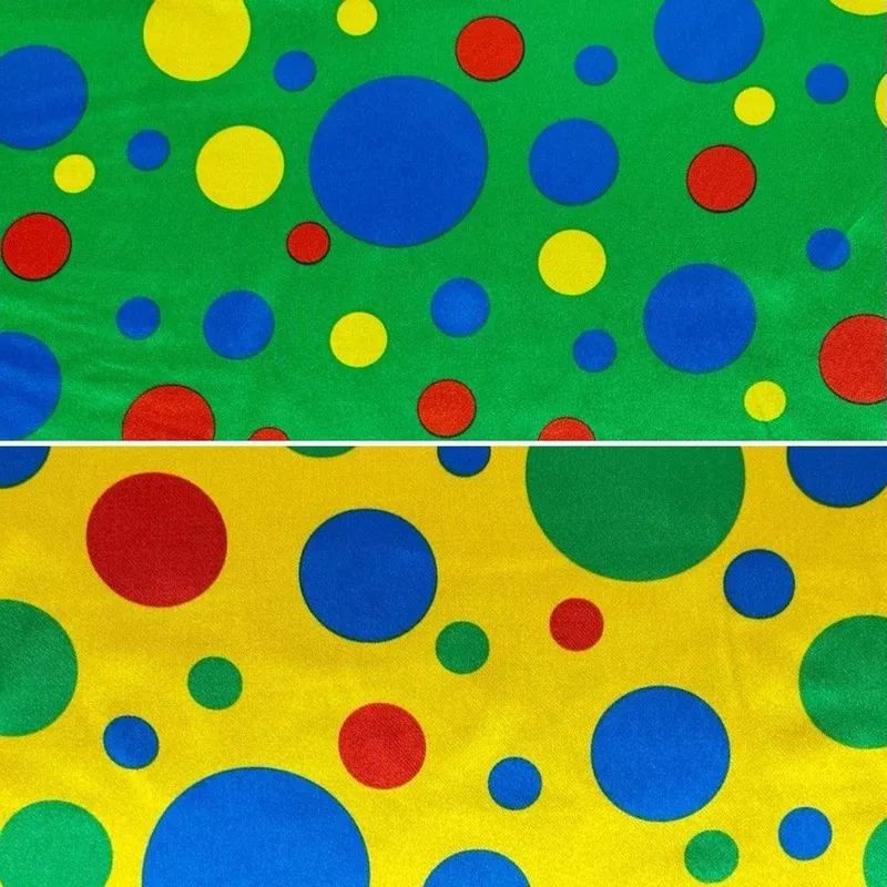 Large and Small Dots Satin Fabric Yellow