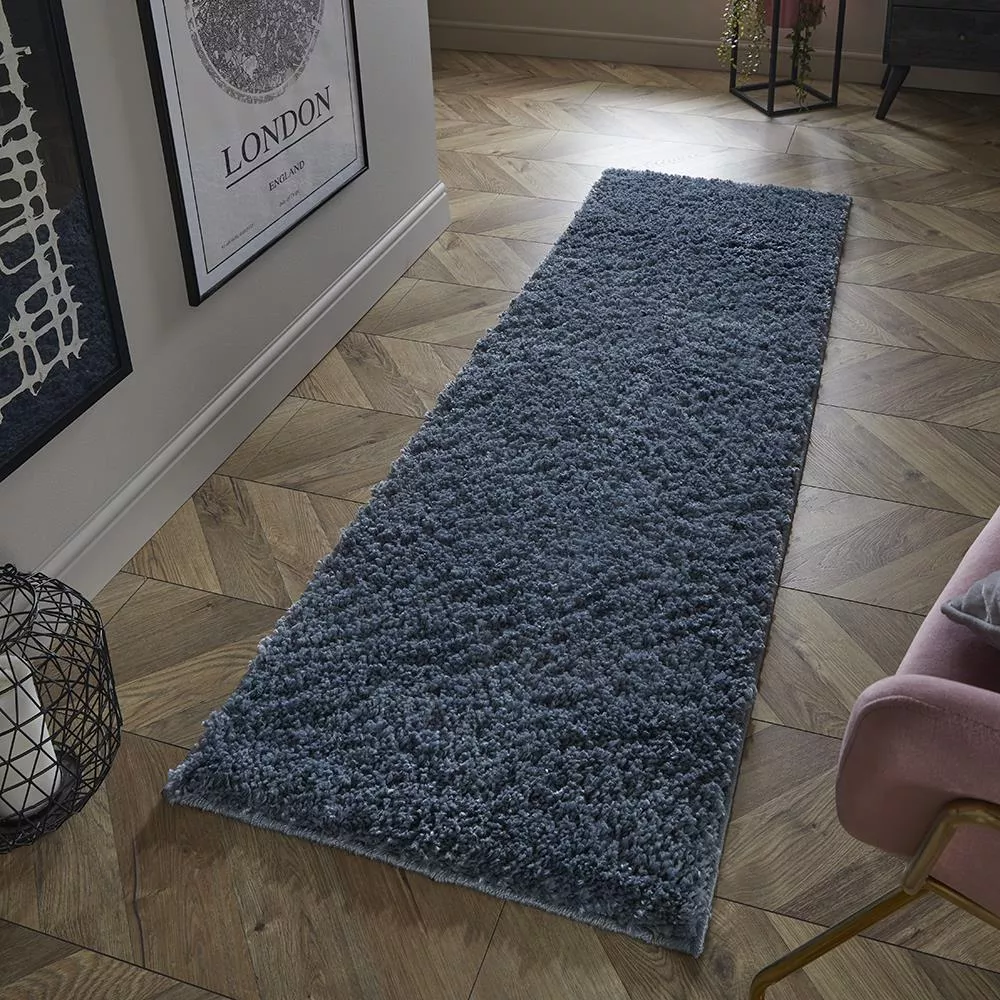 Larissa Shaggy Blue Runner