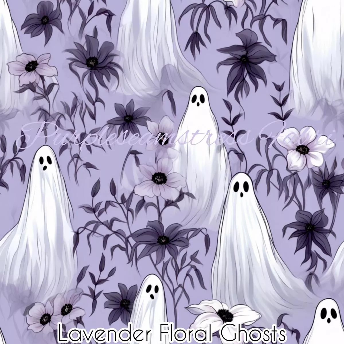 Lavender Floral GhostsFabric
